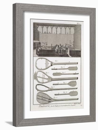 Real Tennis and the Construction of Racquets, from the 'Encyclopedia' by Denis Diderot-null-Framed Giclee Print