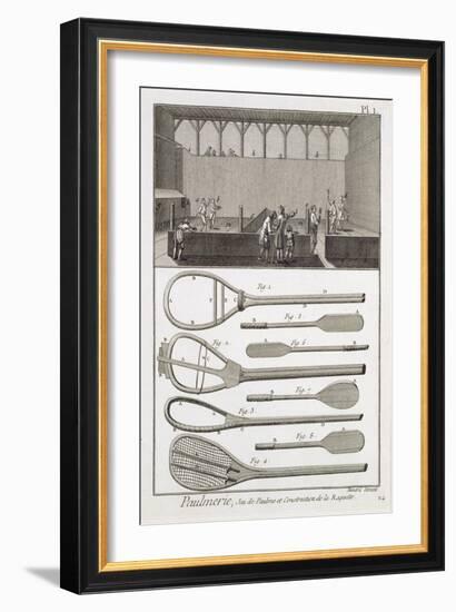 Real Tennis and the Construction of Racquets, from the 'Encyclopedia' by Denis Diderot-null-Framed Giclee Print
