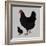 Realistic Black Chicken and Baby Chick Side View-dNaya-Framed Art Print