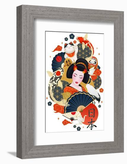 Realistic Japan Poster-Macrovector-Framed Photographic Print