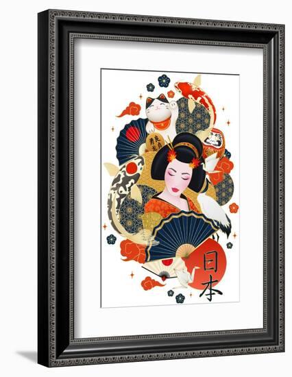 Realistic Japan Poster-Macrovector-Framed Photographic Print