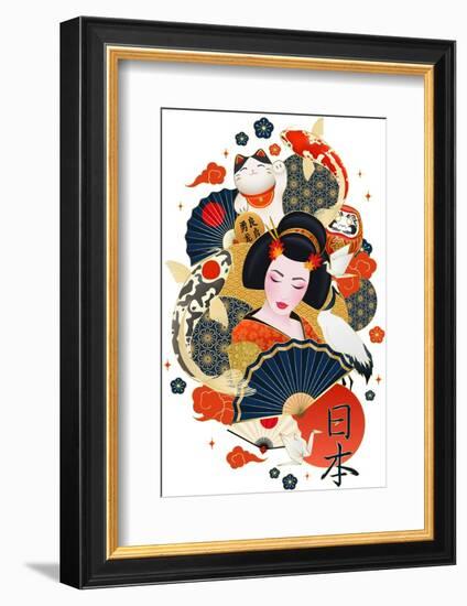 Realistic Japan Poster-Macrovector-Framed Photographic Print