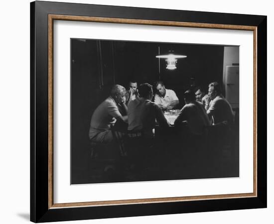 Realtor Brothers Frank Mackle and Elliott Mackle Playing Poker-null-Framed Photographic Print