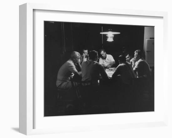 Realtor Brothers Frank Mackle and Elliott Mackle Playing Poker-null-Framed Photographic Print
