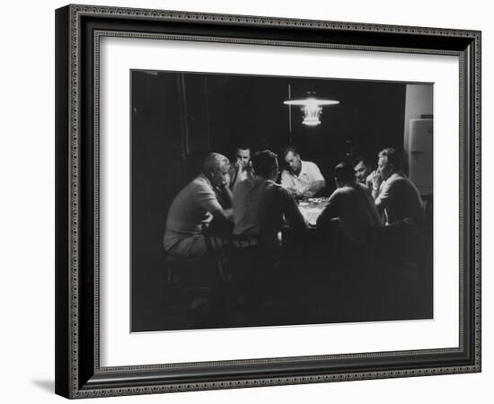 Realtor Brothers Frank Mackle and Elliott Mackle Playing Poker-null-Framed Photographic Print