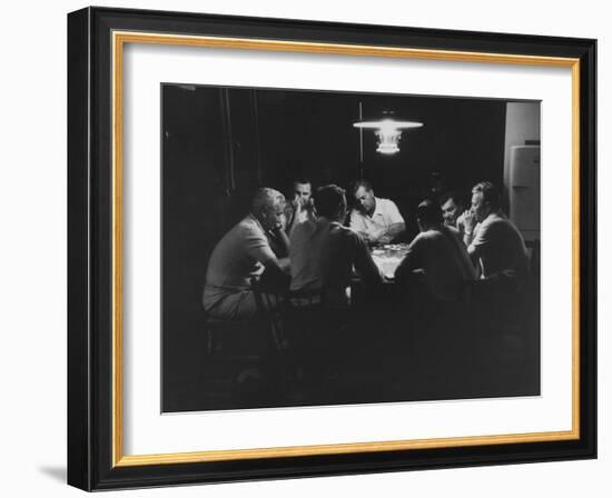 Realtor Brothers Frank Mackle and Elliott Mackle Playing Poker-null-Framed Photographic Print