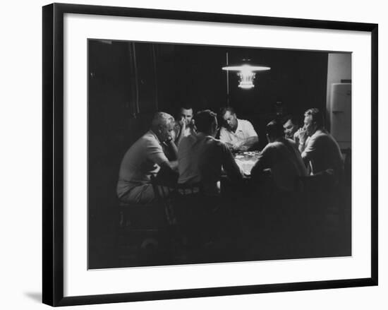 Realtor Brothers Frank Mackle and Elliott Mackle Playing Poker-null-Framed Photographic Print