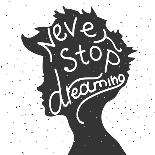 Never Stop Dreaming. Lettering-REANEW-Mounted Art Print