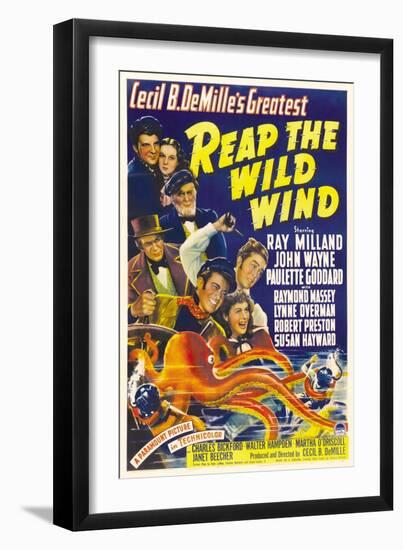 Reap the Wild Wind, Ray Milland, Paulette Goddard, 1942-null-Framed Art Print