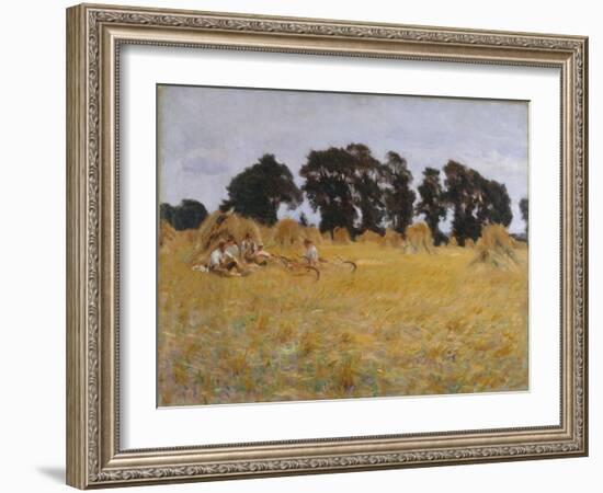 Reapers Resting in a Wheat Field, 1885-John Singer Sargent-Framed Giclee Print