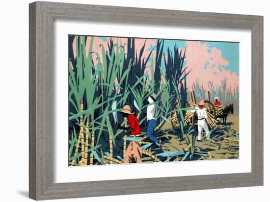 Reaping Sugar Canes in the West Indies-Frank Newbould-Framed Giclee Print