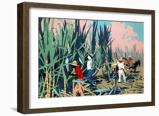 Reaping Sugar Canes in the West Indies-Frank Newbould-Framed Giclee Print