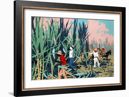 Reaping Sugar Canes in the West Indies-Frank Newbould-Framed Giclee Print