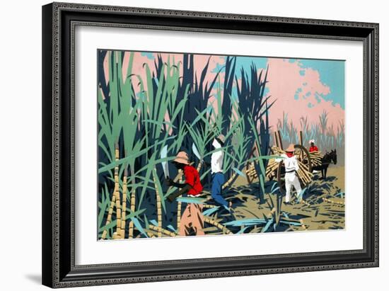 Reaping Sugar Canes in the West Indies-Frank Newbould-Framed Giclee Print