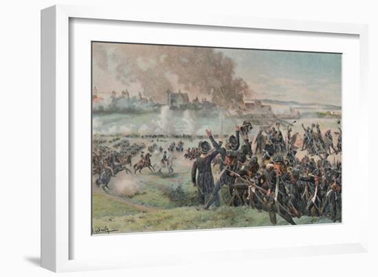 'Reappearance of Napoleon on the Field Before Ratisbon', 1809, (1896)-Unknown-Framed Giclee Print