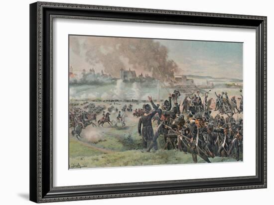 'Reappearance of Napoleon on the Field Before Ratisbon', 1809, (1896)-Unknown-Framed Giclee Print