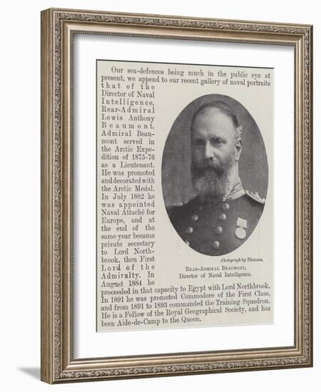 Rear-Admiral, Beaumont, Director of Naval Intelligence-null-Framed Giclee Print