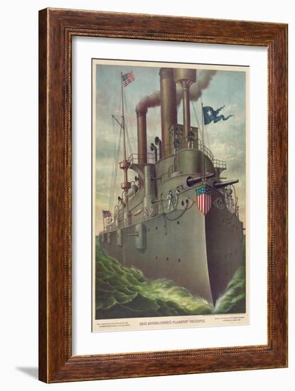 Rear Admiral Dewey's Flagship "Olympia"-null-Framed Art Print