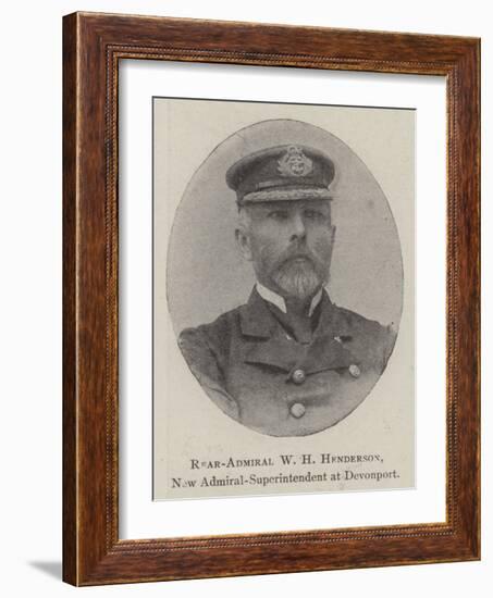 Rear-Admiral W H Henderson, New Admiral-Superintendent at Devonport-null-Framed Giclee Print