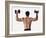 Rear View of a Man Holding Up Dumbbells-null-Framed Photographic Print