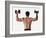 Rear View of a Man Holding Up Dumbbells-null-Framed Photographic Print