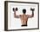 Rear View of a Man Holding Up Dumbbells-null-Framed Photographic Print