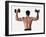 Rear View of a Man Holding Up Dumbbells-null-Framed Photographic Print