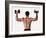 Rear View of a Man Holding Up Dumbbells-null-Framed Photographic Print