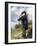 Rear View of a Person Hiking Up a Hill-null-Framed Photographic Print