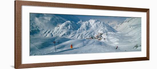 Rear View of a Person Skiing in Snow, St. Christoph, Austria-null-Framed Photographic Print