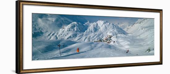 Rear View of a Person Skiing in Snow, St. Christoph, Austria-null-Framed Photographic Print