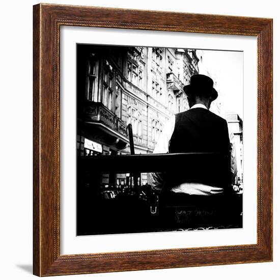 Rear View of Horse and Trap Driver-Rory Garforth-Framed Photographic Print