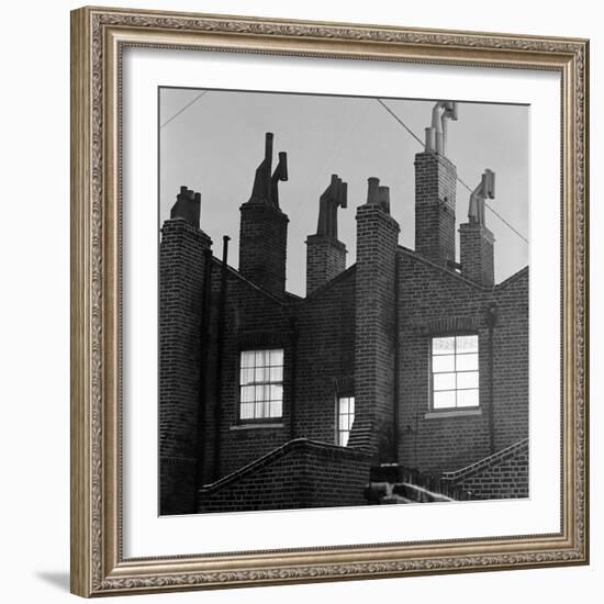 Rear View of Residential Victorian Buildings, Islington, London, c.1940-John Gay-Framed Giclee Print