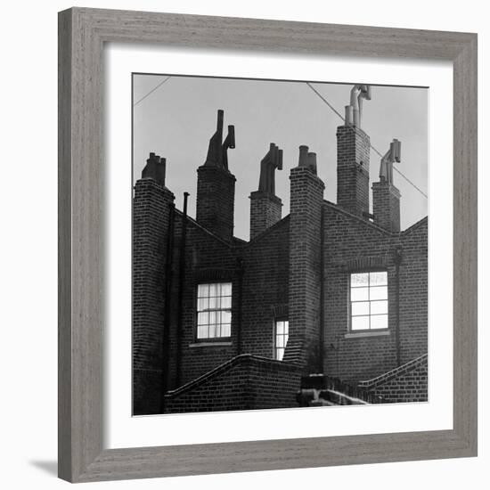 Rear View of Residential Victorian Buildings, Islington, London, c.1940-John Gay-Framed Giclee Print