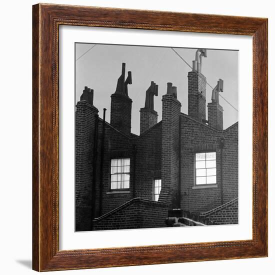 Rear View of Residential Victorian Buildings, Islington, London, c.1940-John Gay-Framed Giclee Print