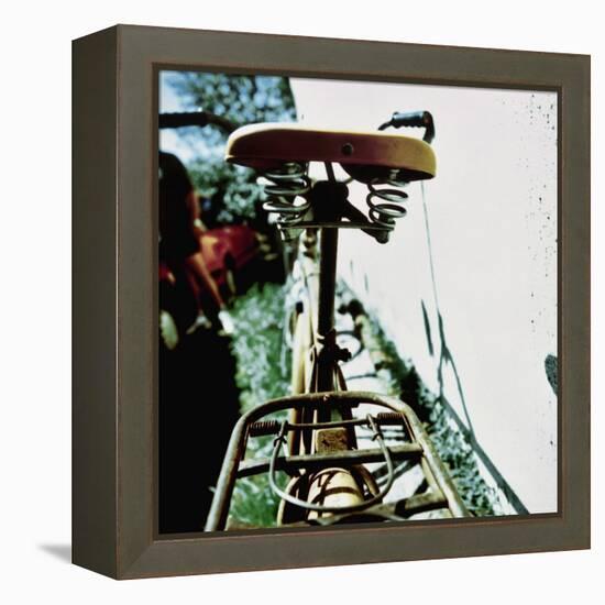 Rear View of the Seat of a Bicycle-null-Framed Premier Image Canvas