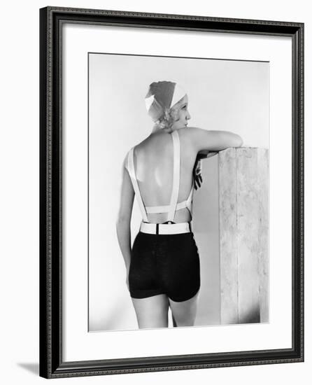 Rear View of Woman in Bathing Suit-null-Framed Photo