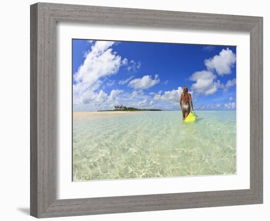 Rear View of Woman With Mask, Kadhdhoo Island, Laamu Atoll, Southern Maldives-Stuart Westmorland-Framed Photographic Print