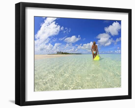 Rear View of Woman With Mask, Kadhdhoo Island, Laamu Atoll, Southern Maldives-Stuart Westmorland-Framed Photographic Print