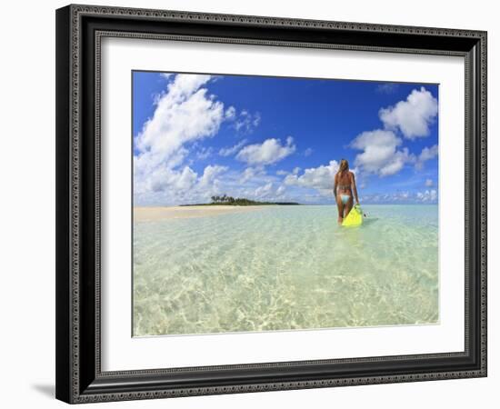 Rear View of Woman With Mask, Kadhdhoo Island, Laamu Atoll, Southern Maldives-Stuart Westmorland-Framed Photographic Print