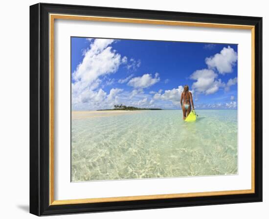 Rear View of Woman With Mask, Kadhdhoo Island, Laamu Atoll, Southern Maldives-Stuart Westmorland-Framed Photographic Print