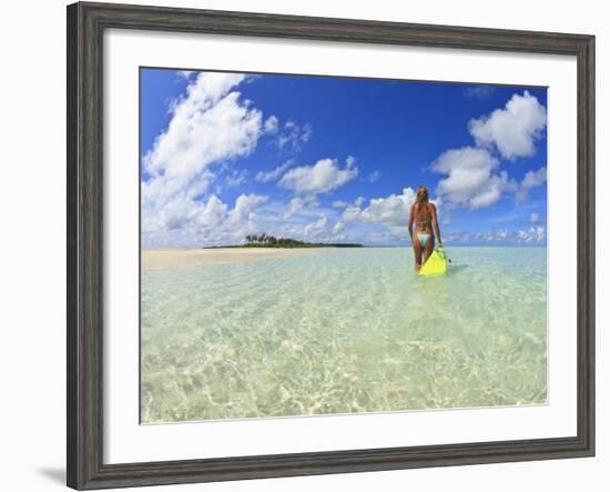 Rear View of Woman With Mask, Kadhdhoo Island, Laamu Atoll, Southern Maldives-Stuart Westmorland-Framed Photographic Print