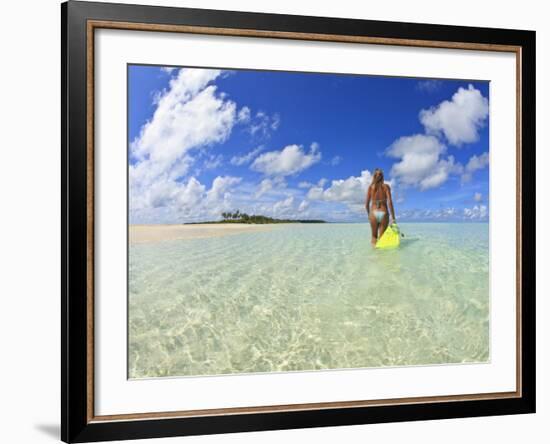 Rear View of Woman With Mask, Kadhdhoo Island, Laamu Atoll, Southern Maldives-Stuart Westmorland-Framed Photographic Print