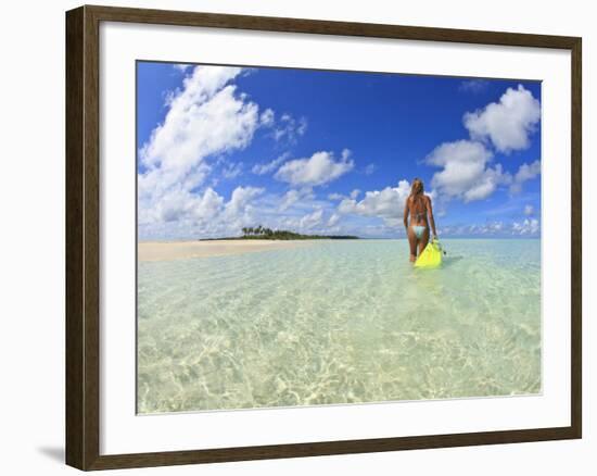 Rear View of Woman With Mask, Kadhdhoo Island, Laamu Atoll, Southern Maldives-Stuart Westmorland-Framed Photographic Print