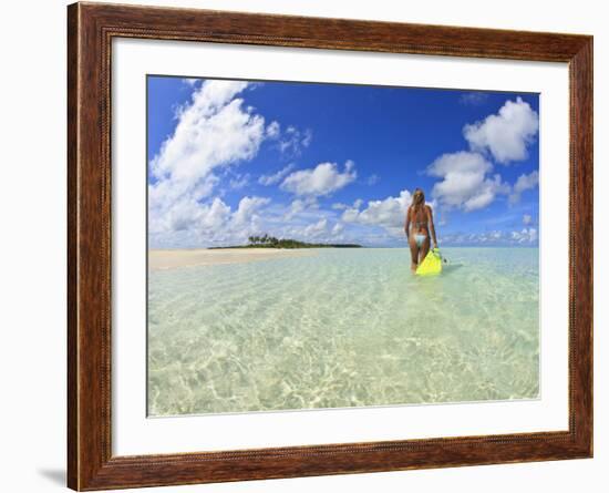 Rear View of Woman With Mask, Kadhdhoo Island, Laamu Atoll, Southern Maldives-Stuart Westmorland-Framed Photographic Print