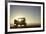 Rear View of Young Couple in Pick-Up Truck Parked in Front of Ocean Enjoying Sunset-Nosnibor137-Framed Photographic Print