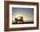 Rear View of Young Couple in Pick-Up Truck Parked in Front of Ocean Enjoying Sunset-Nosnibor137-Framed Photographic Print