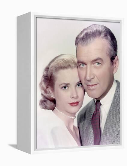 REAR WINDOW, 1954 directed by ALFRED HITCHCOCK Grace Kelly and James Stewart (photo)-null-Framed Stretched Canvas