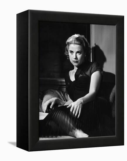 REAR WINDOW, 1954 directed by ALFRED HITCHCOCK Grace Kelly (b/w photo)-null-Framed Stretched Canvas