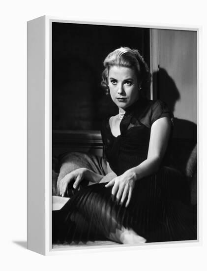 REAR WINDOW, 1954 directed by ALFRED HITCHCOCK Grace Kelly (b/w photo)-null-Framed Stretched Canvas